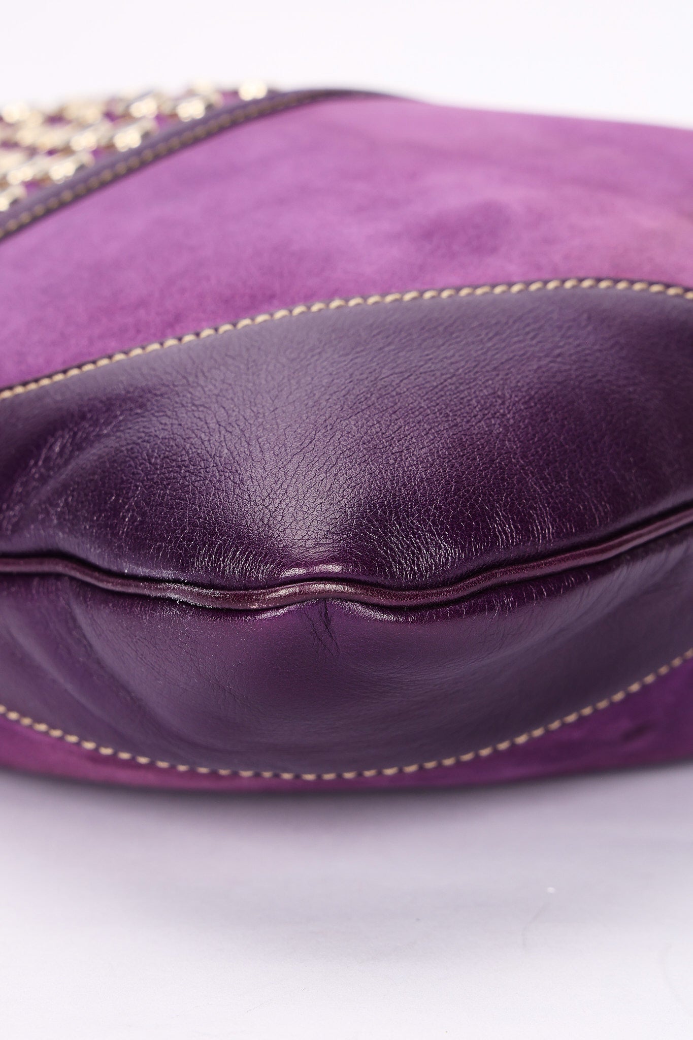 Gucci Studded Jackie O Bouvier Hobo Purple Suede