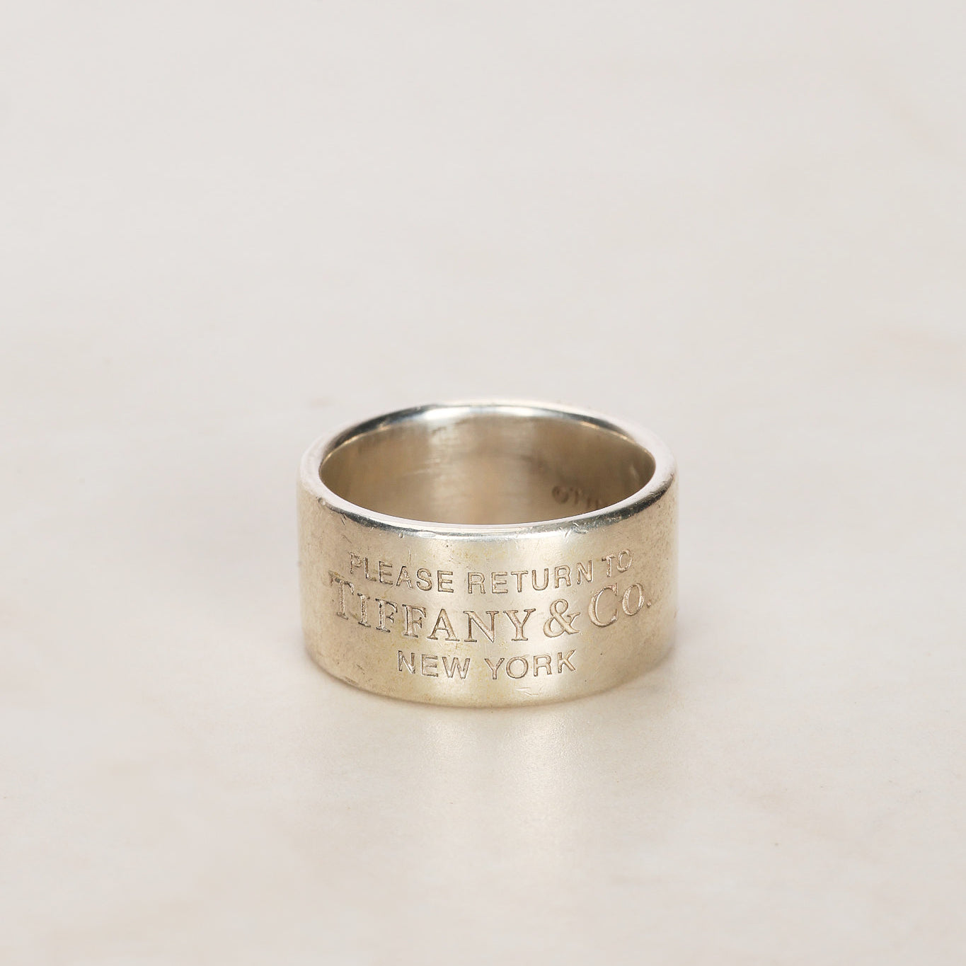 Tiffany & Co Ag925 Sterling Silver Wide Band Ring, Size US 5