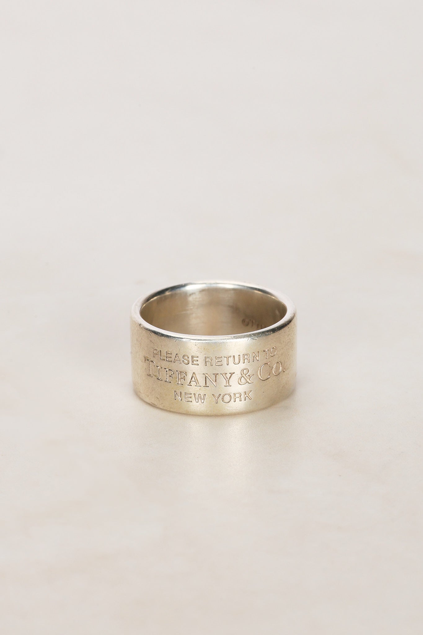 Tiffany & Co Ag925 Sterling Silver Wide Band Ring, Size US 5