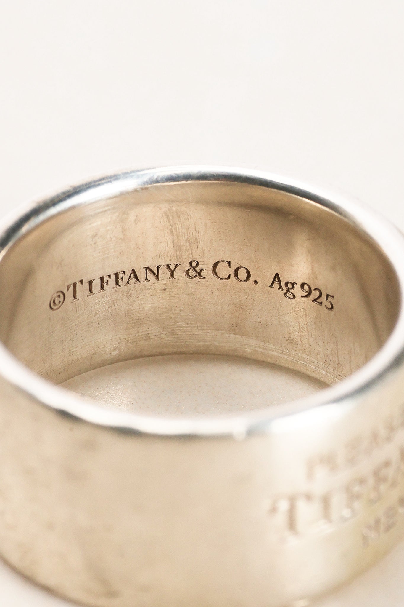 Tiffany & Co Ag925 Sterling Silver Wide Band Ring, Size US 5