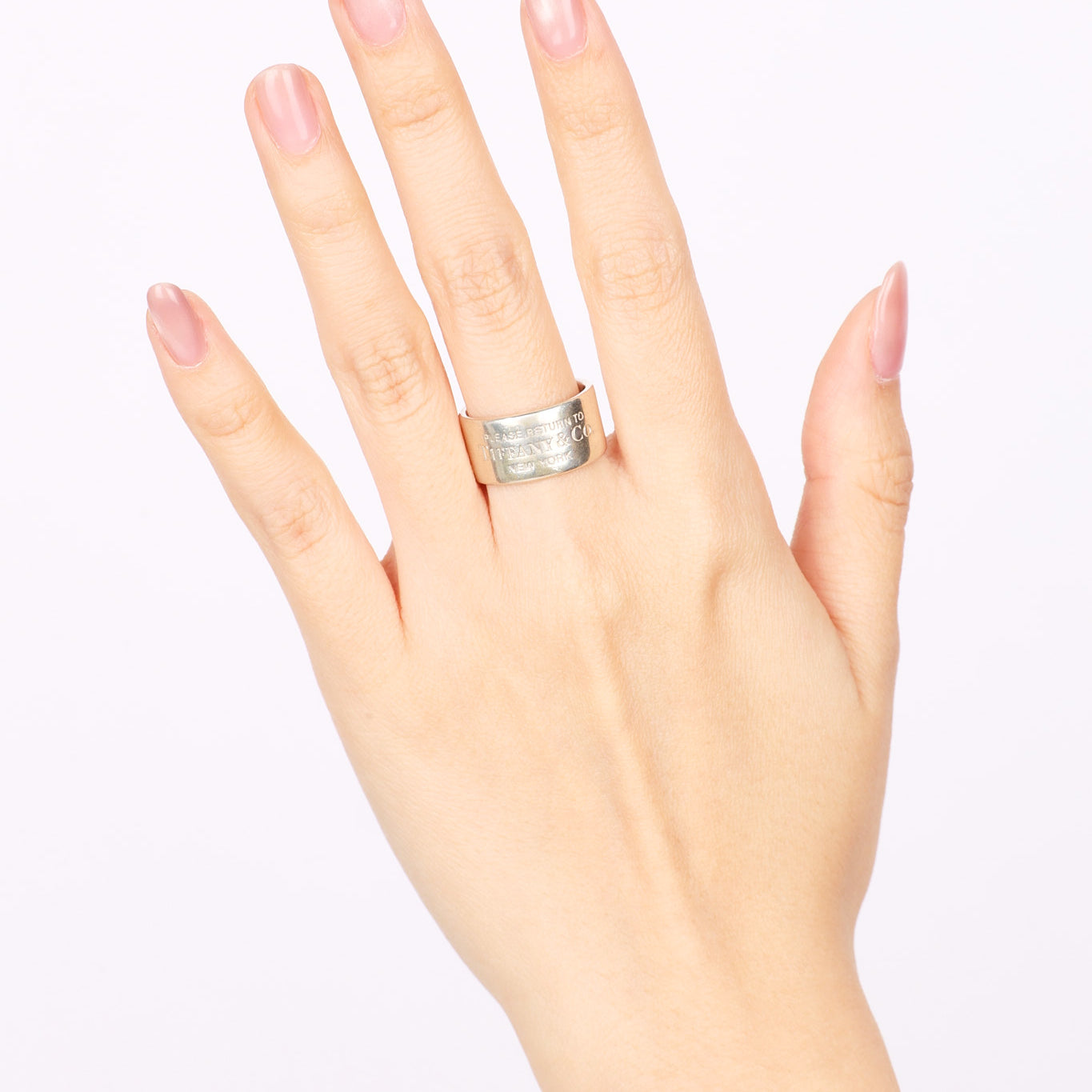 Tiffany & Co Ag925 Sterling Silver Wide Band Ring, Size US 5