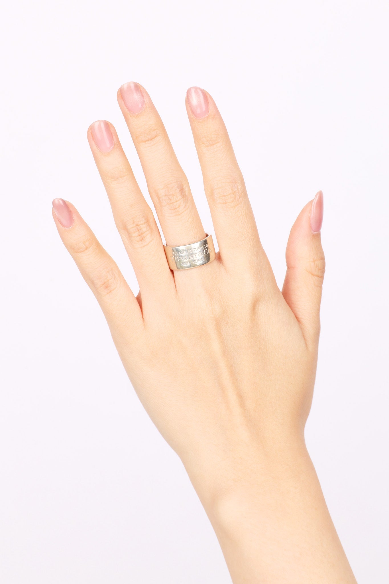 Tiffany & Co Ag925 Sterling Silver Wide Band Ring, Size US 5