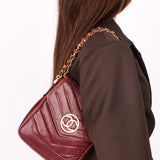 Chanel Chevron Envelope Flap Bordeaux Caviar 24K GP