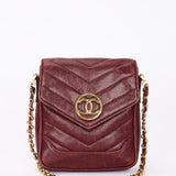 Chanel Chevron Envelope Flap Bordeaux Caviar 24K GP