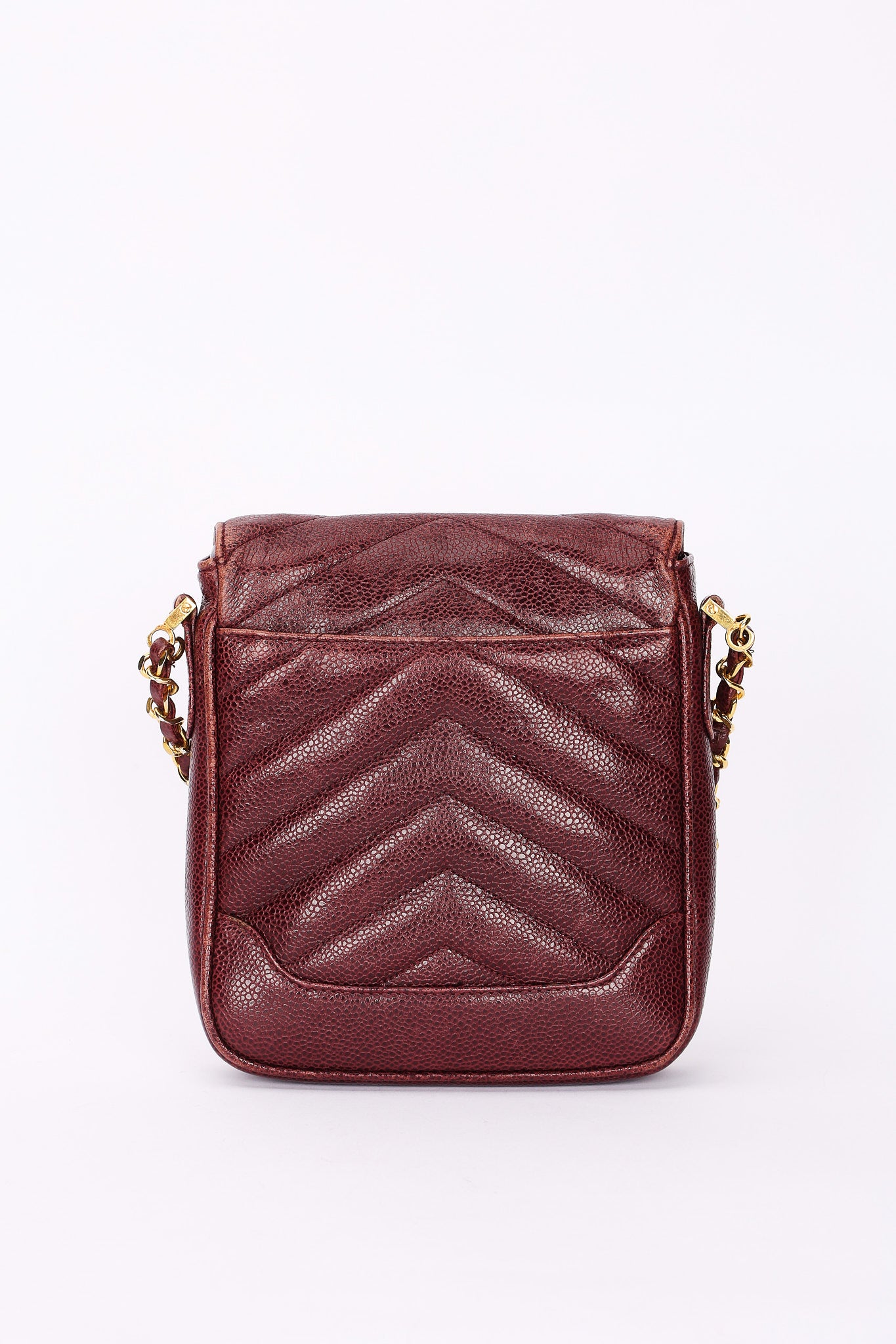 Chanel Chevron Envelope Flap Bordeaux Caviar 24K GP