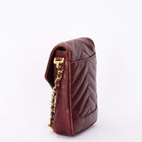 Chanel Chevron Envelope Flap Bordeaux Caviar 24K GP