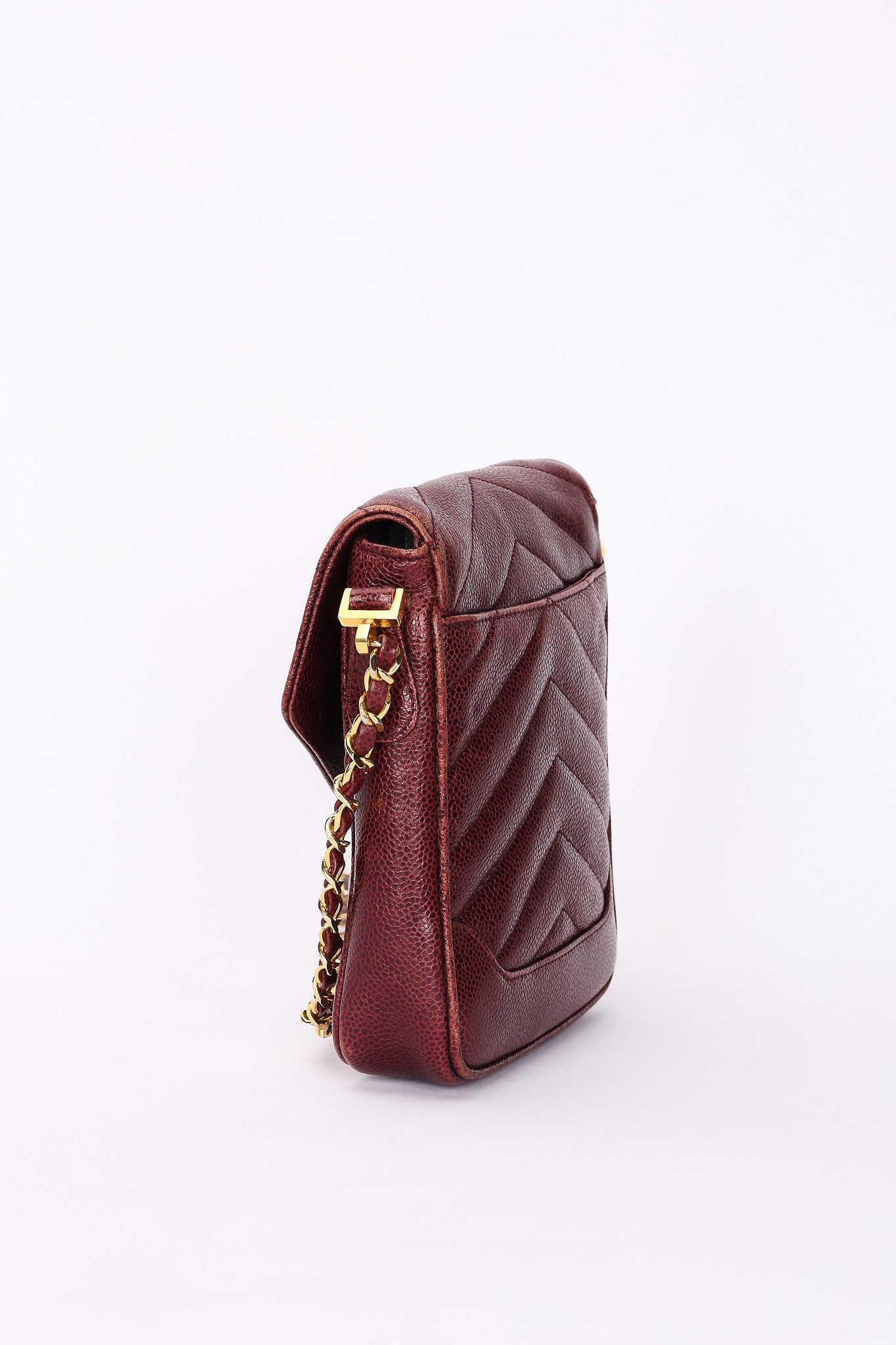 Chanel Chevron Envelope Flap Bordeaux Caviar 24K GP