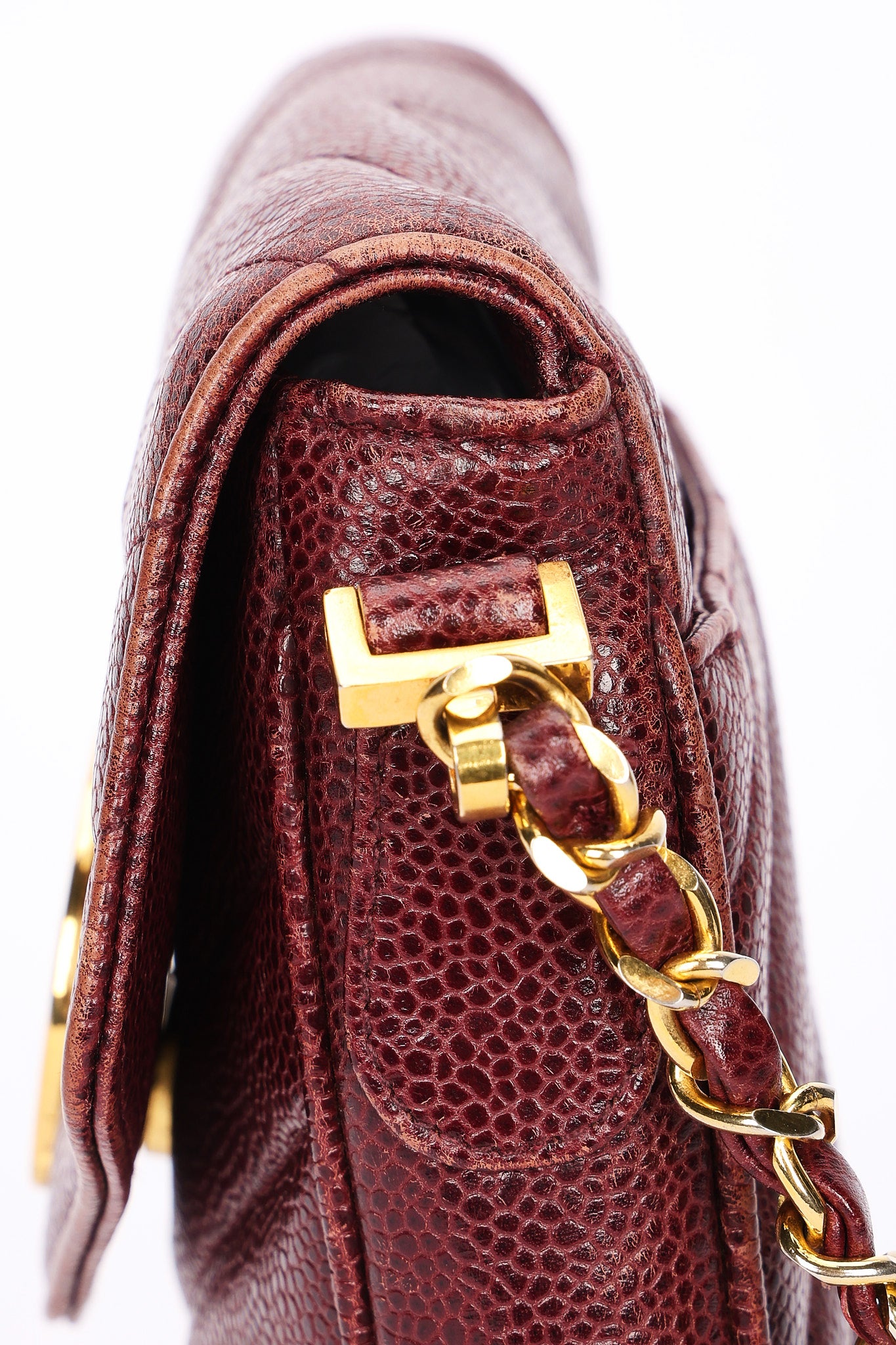Chanel Chevron Envelope Flap Bordeaux Caviar 24K GP