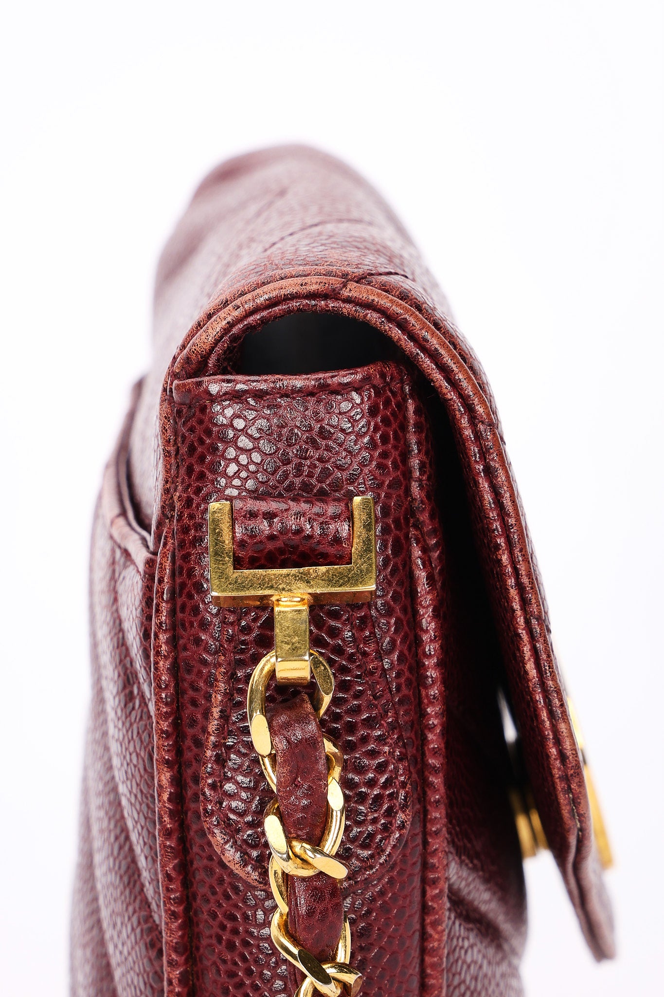 Chanel Chevron Envelope Flap Bordeaux Caviar 24K GP