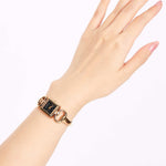 Gucci 120 Rose Onyx Monogram Square Watch 18mm