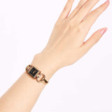 Gucci 120 Rose Onyx Monogram Square Watch 18mm