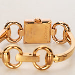 Gucci 120 Rose Onyx Monogram Square Watch 18mm