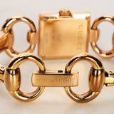 Gucci 120 Rose Onyx Monogram Square Watch 18mm