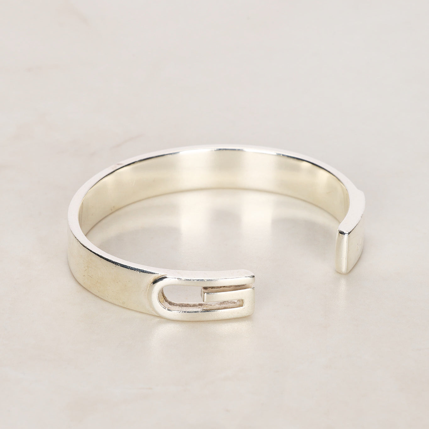 Gucci Ag925 Sterling Silver G Cuff Bracelet