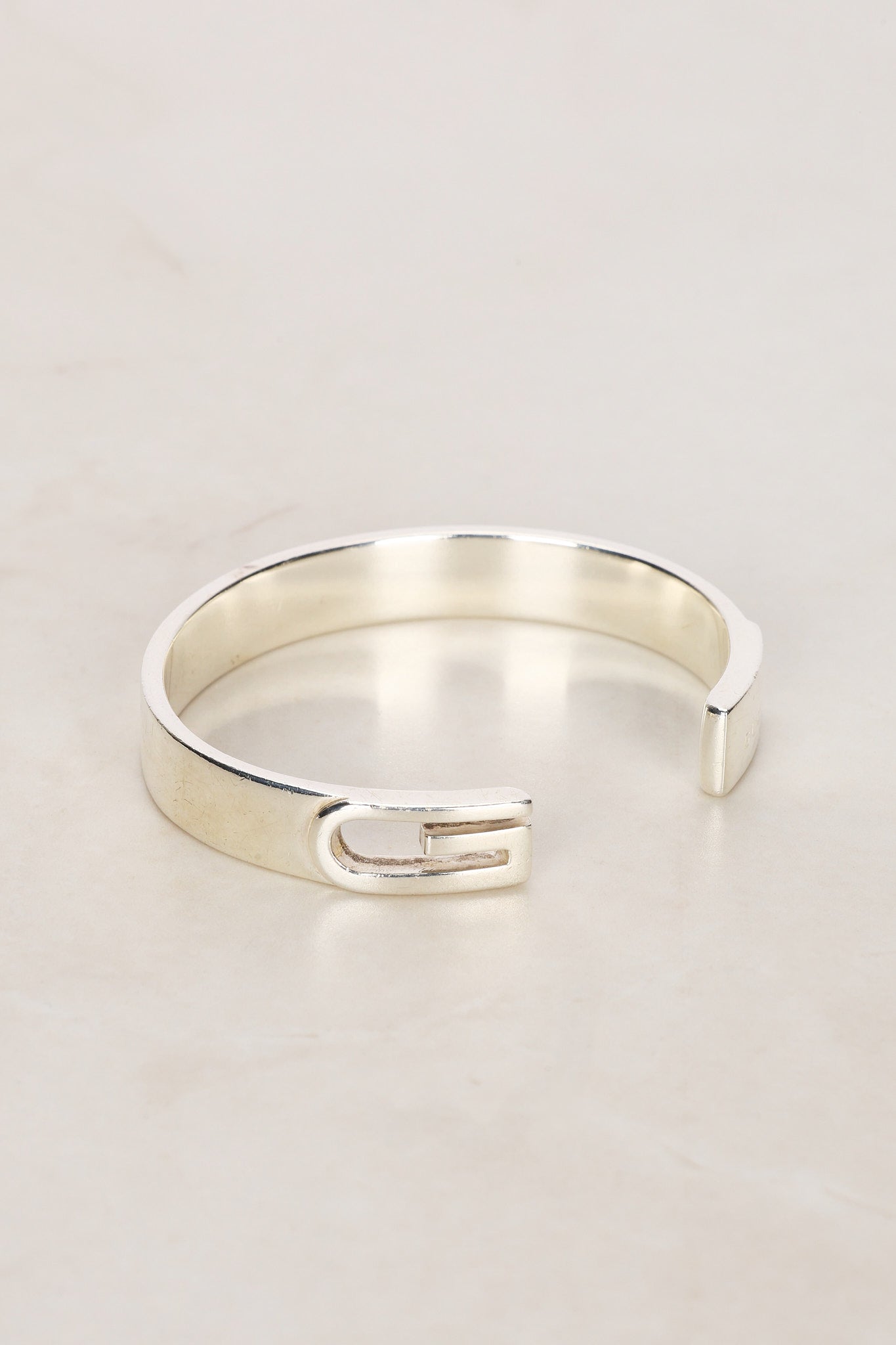 Gucci Ag925 Sterling Silver G Cuff Bracelet