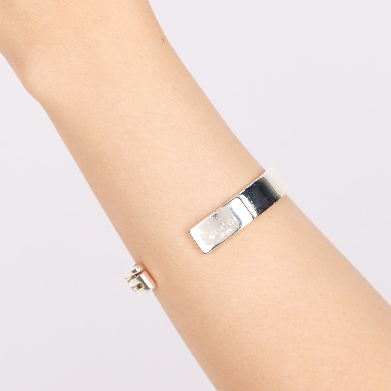 Gucci Ag925 Sterling Silver G Cuff Bracelet