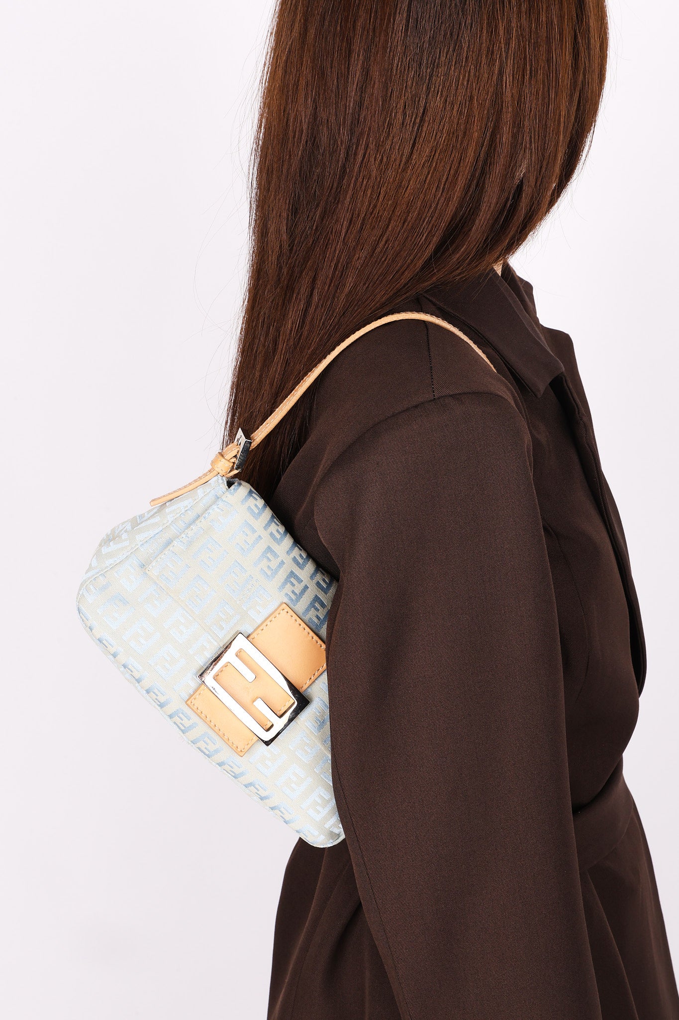 Fendi Zucchino Denim Baguette