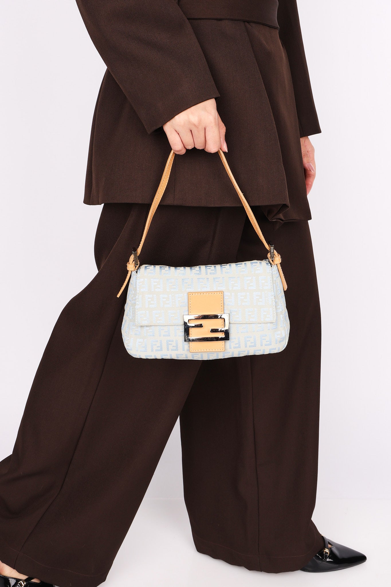 Fendi Zucchino Denim Baguette