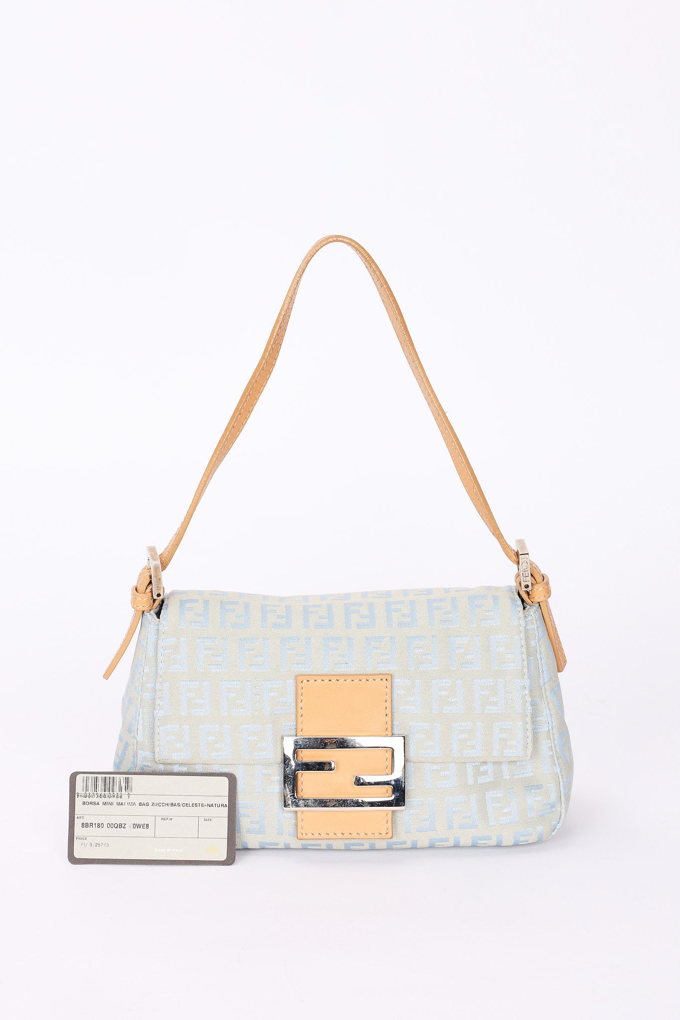 Fendi Zucchino Light Blue Mini Mamma Baguette