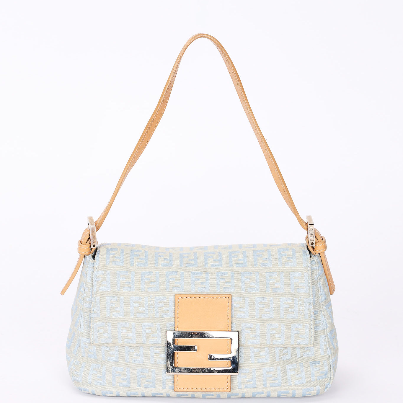 Fendi Zucchino Light Blue Mini Mamma Baguette