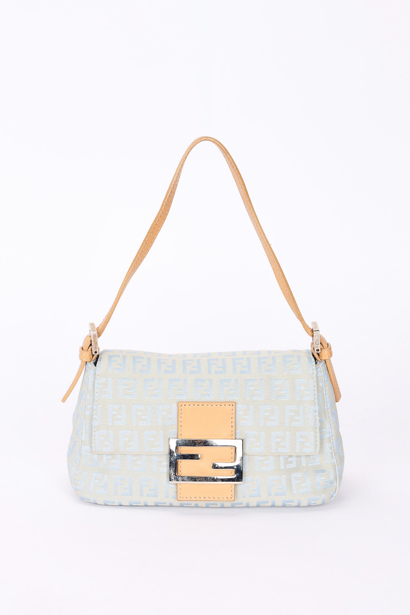 Fendi Zucchino Light Blue Mini Mamma Baguette