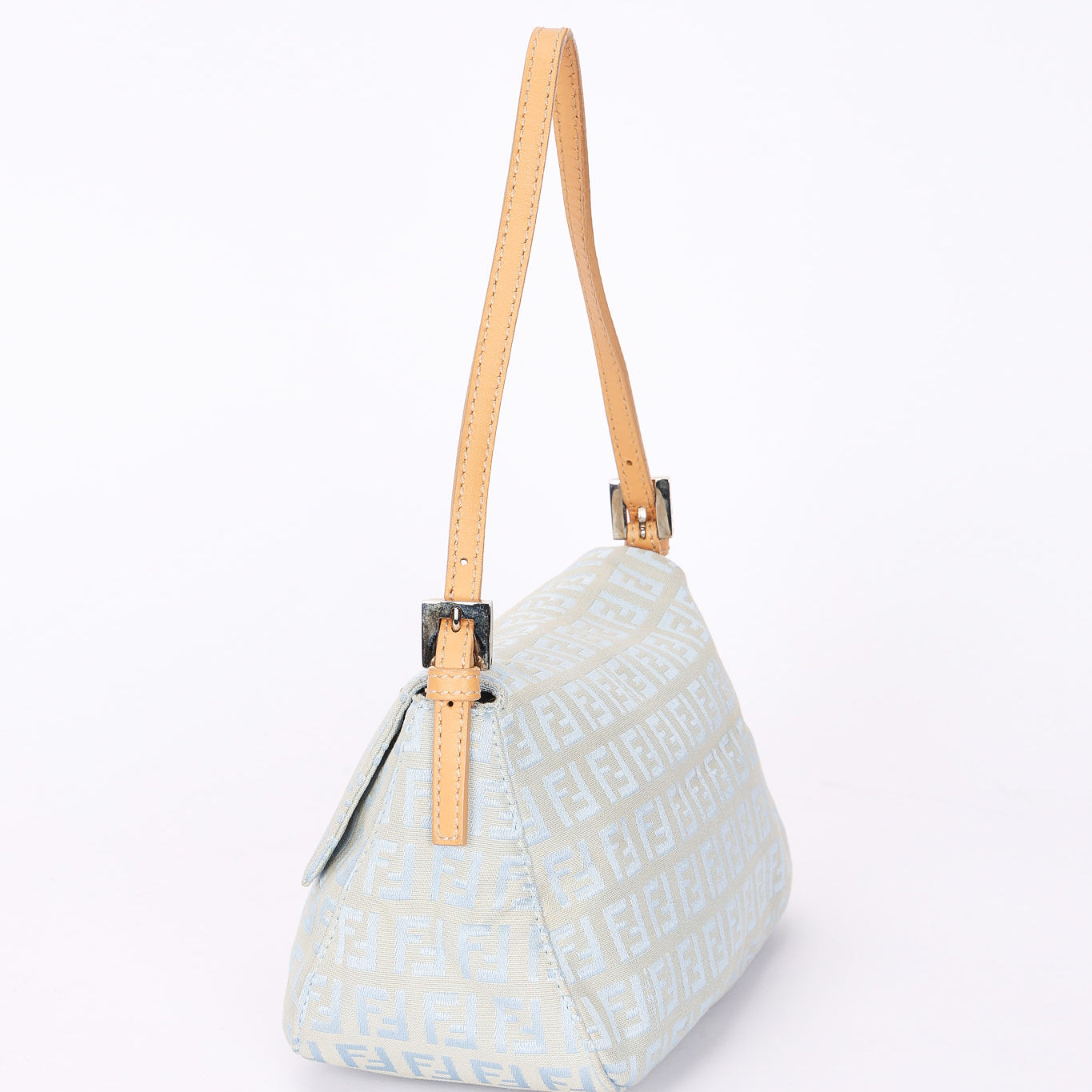 Fendi Zucchino Light Blue Mini Mamma Baguette
