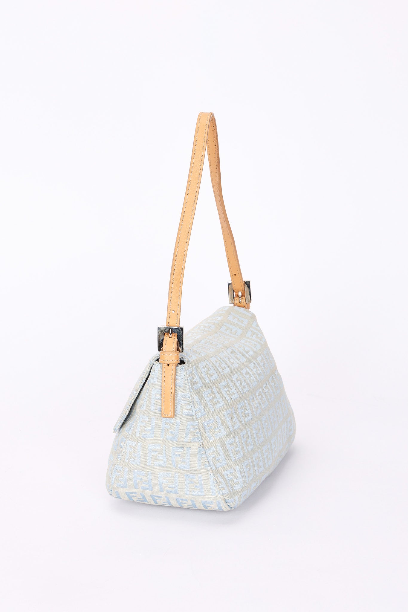Fendi Zucchino Light Blue Mini Mamma Baguette