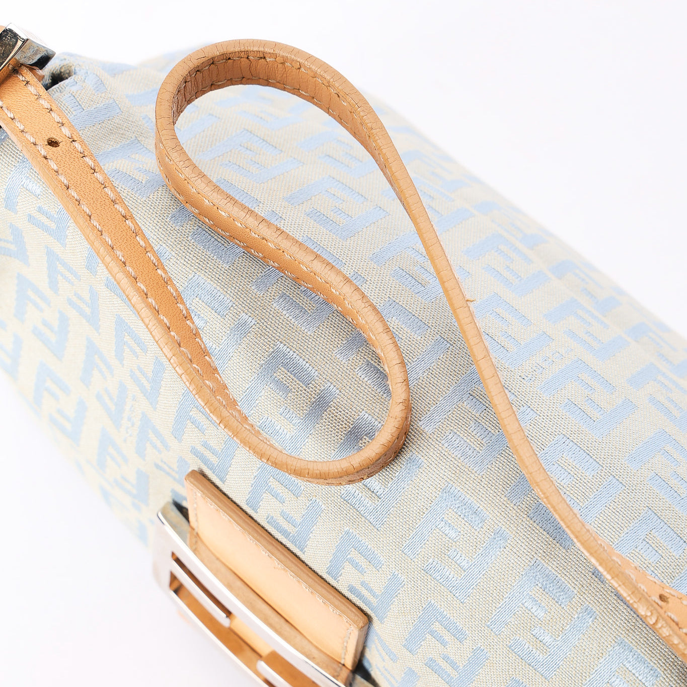Fendi Zucchino Light Blue Mini Mamma Baguette