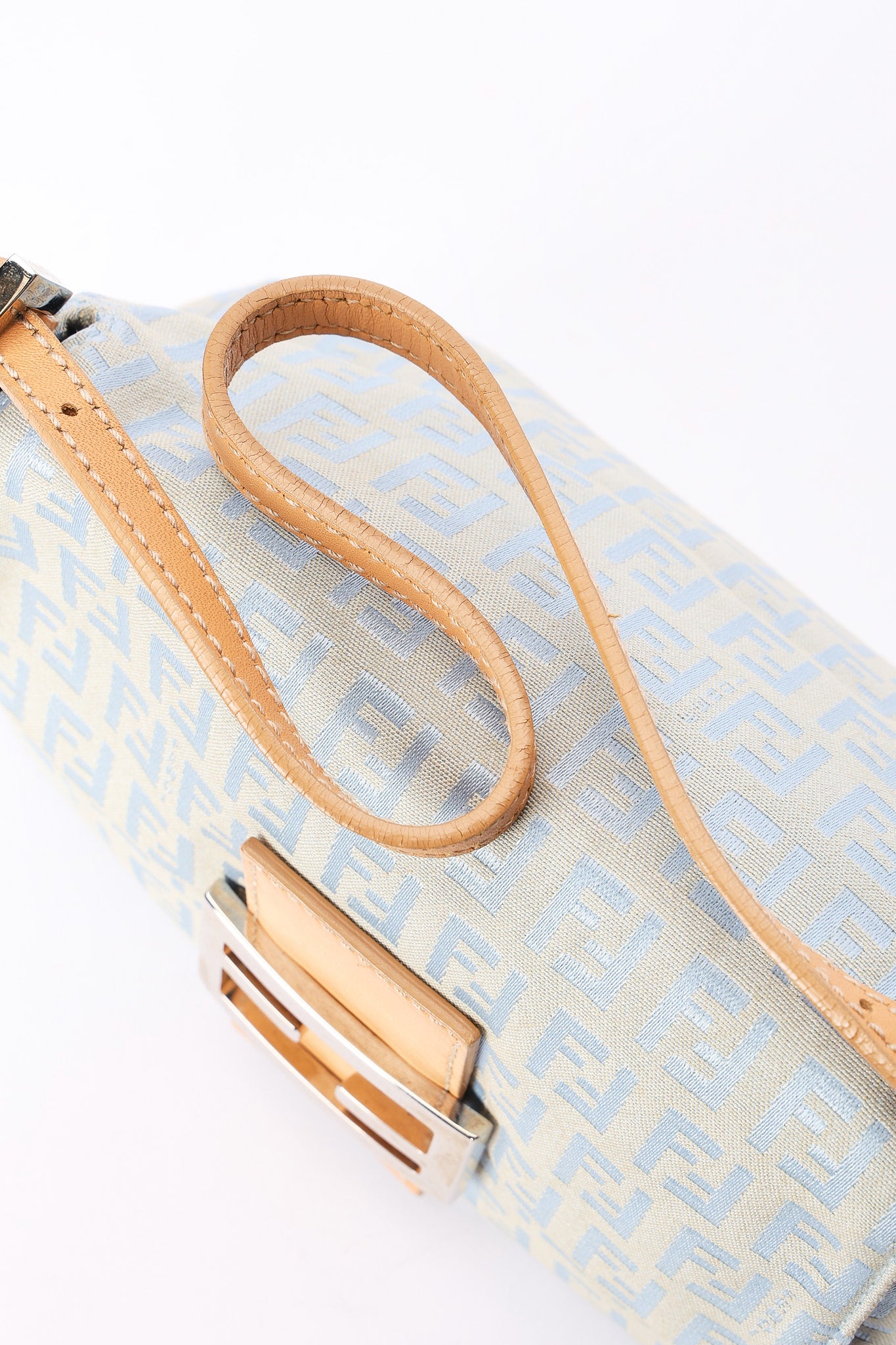 Fendi Zucchino Light Blue Mini Mamma Baguette