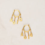 Dior Crystal Letter Charm Earrings