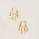 Dior Crystal Letter Charm Earrings