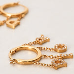 Dior Crystal Letter Charm Earrings