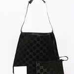Gucci Monogram Suede Shoulder Bag with Pouch