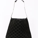Gucci Monogram Suede Shoulder Bag with Pouch