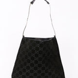 Gucci Monogram Suede Shoulder Bag with Pouch