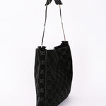Gucci Monogram Suede Shoulder Bag with Pouch