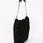Gucci Monogram Suede Shoulder Bag with Pouch