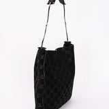 Gucci Monogram Suede Shoulder Bag with Pouch