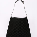 Gucci Monogram Suede Shoulder Bag with Pouch