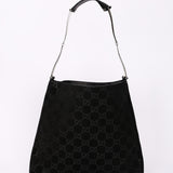 Gucci Monogram Suede Shoulder Bag with Pouch