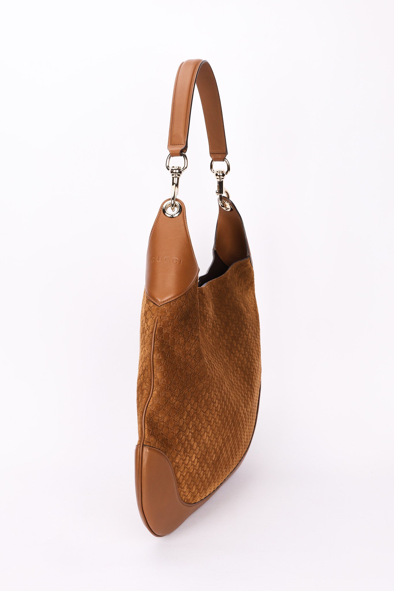 Gucci Micro Monogram Suede Medium B Shoulder Bag