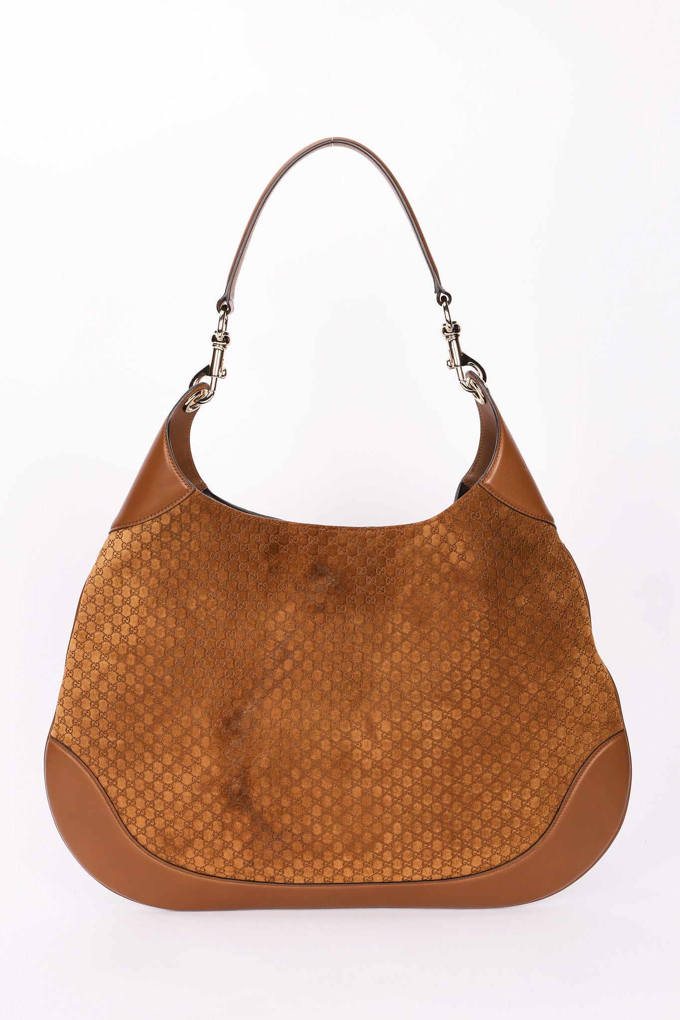 Gucci Micro Monogram Suede Medium B Shoulder Bag