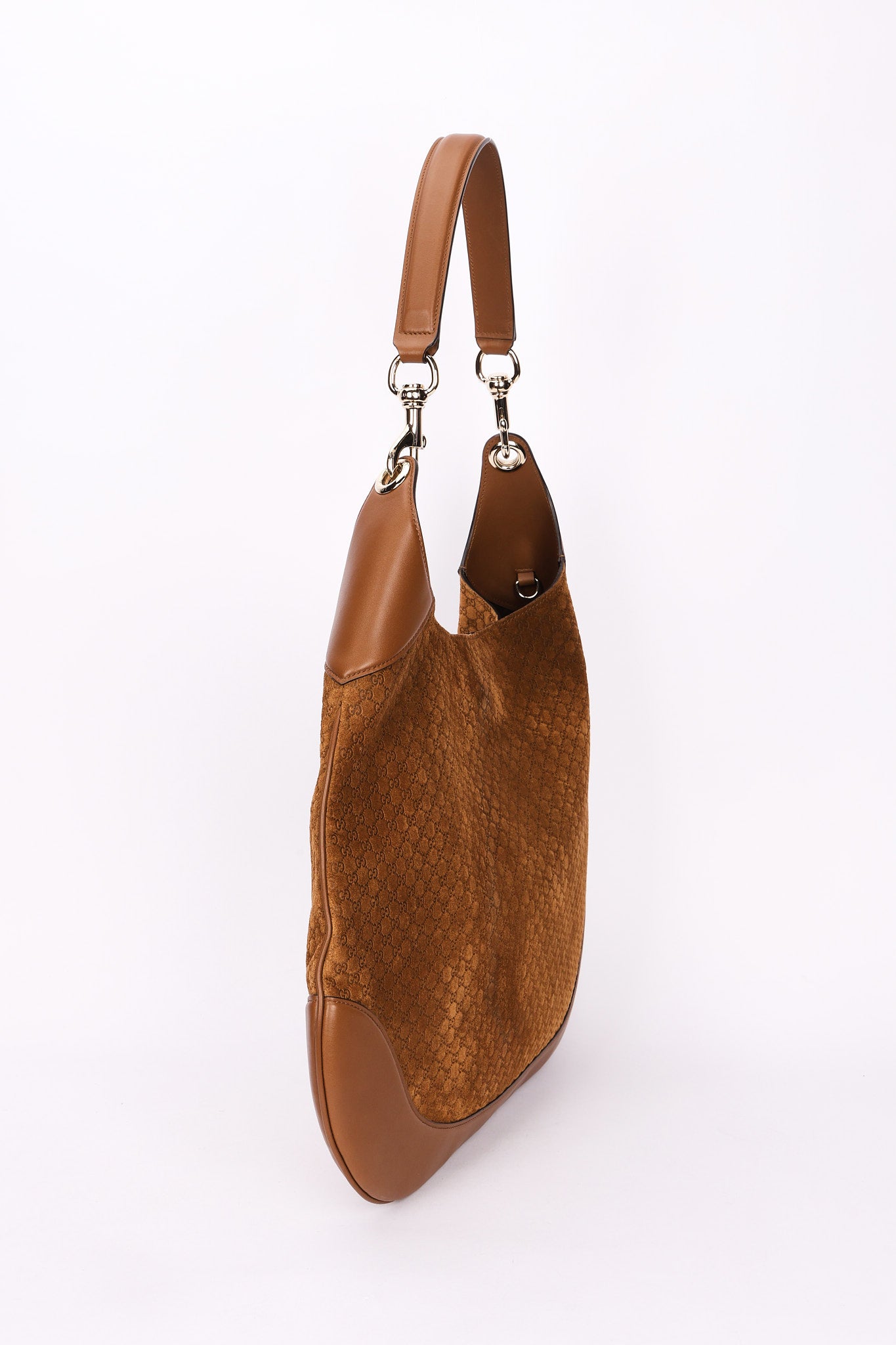 Gucci Micro Monogram Suede Medium B Shoulder Bag
