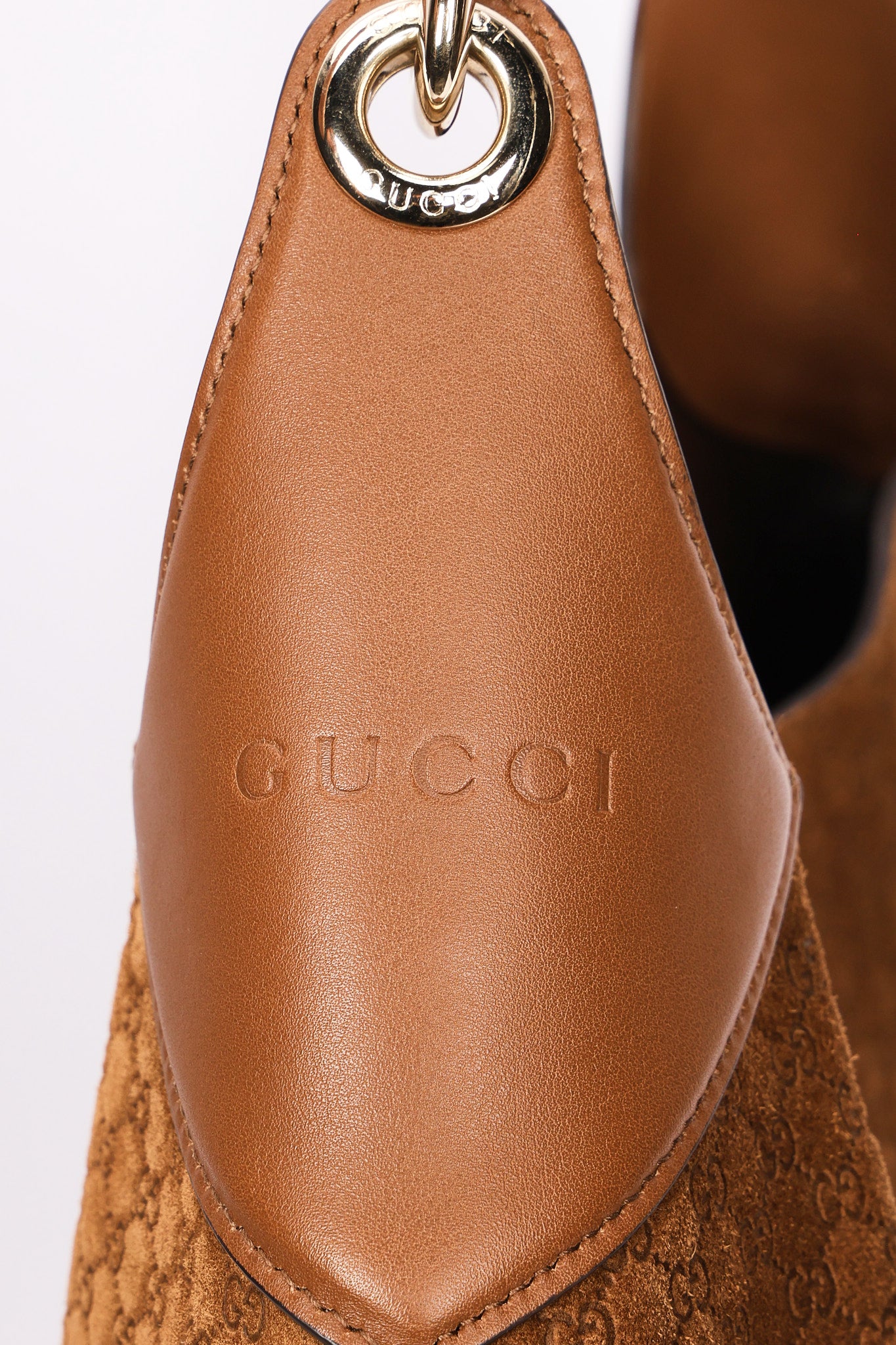 Gucci Micro Monogram Suede Medium B Shoulder Bag