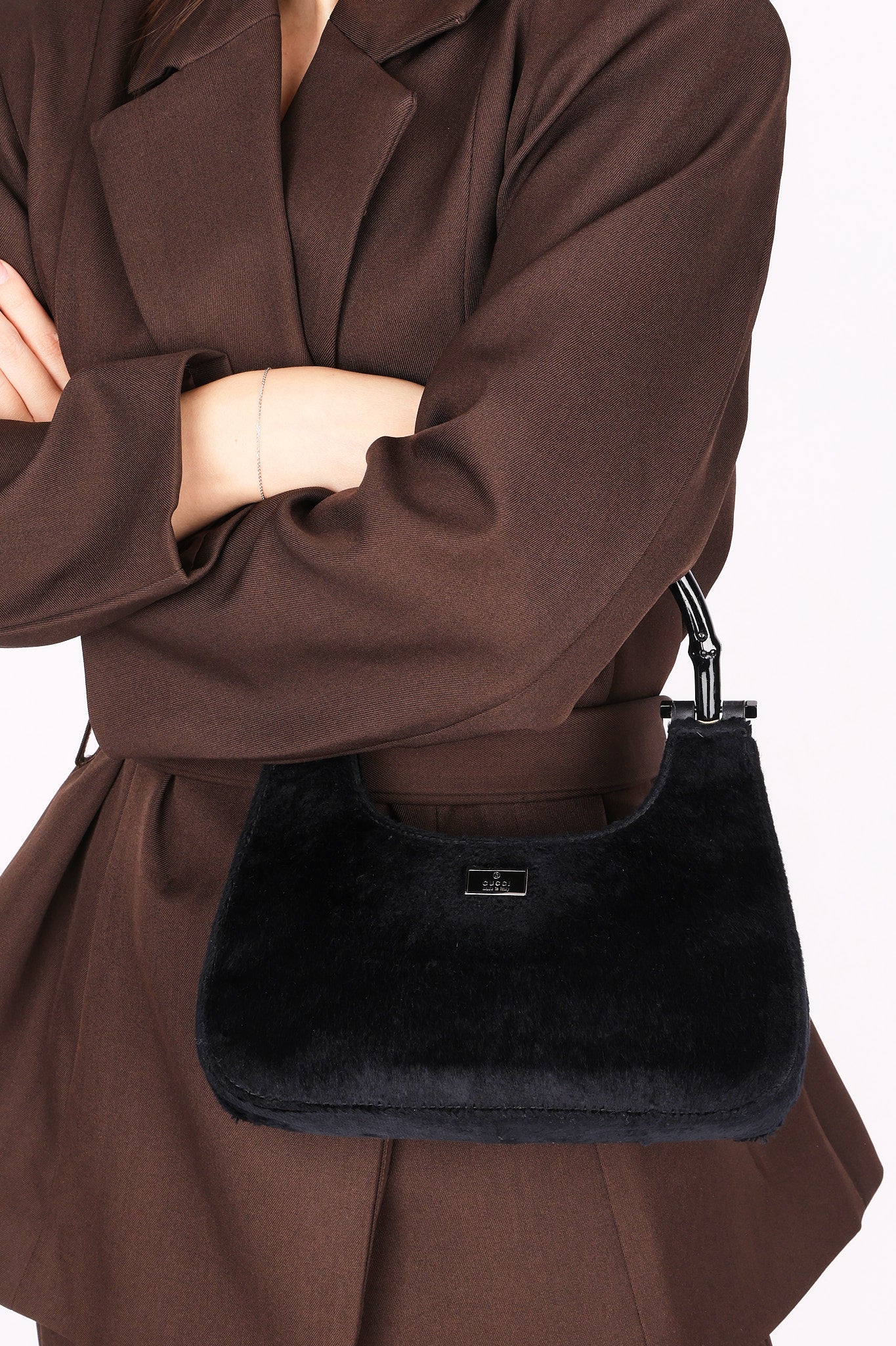 Gucci Ponyhair Bamboo Bar Top Handle Bag