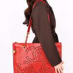 Chanel CC Perforated Tote Red Caviar 24K GP