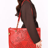 Chanel CC Perforated Tote Red Caviar 24K GP