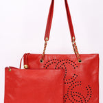 Chanel CC Perforated Tote Red Caviar 24K GP