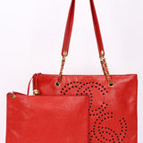 Chanel CC Perforated Tote Red Caviar 24K GP