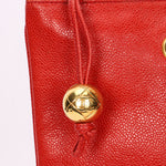 Chanel CC Perforated Tote Red Caviar 24K GP